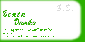 beata damko business card